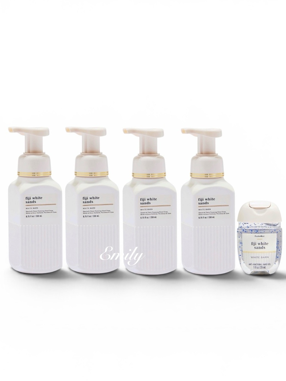 4X Bath & Body Works FIJI WHITE SANDS Luxe Foam Hand Soap 8.75 fl oz Set Bundle
